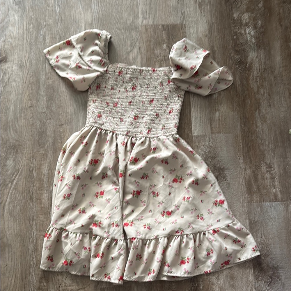Floral Cream Kids Dress